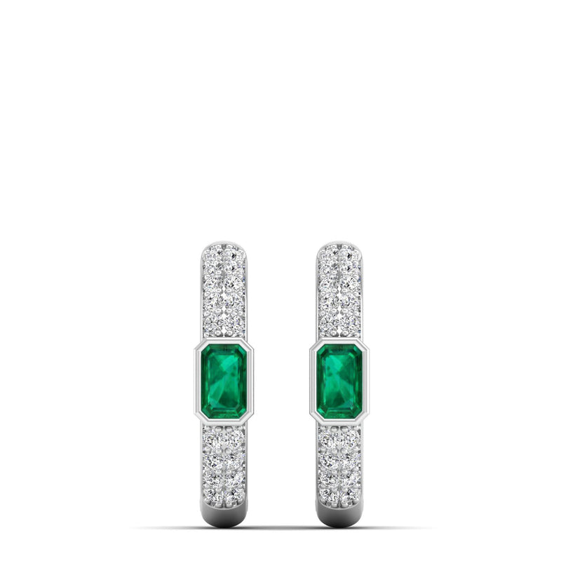 14K White Gold - Emerald
