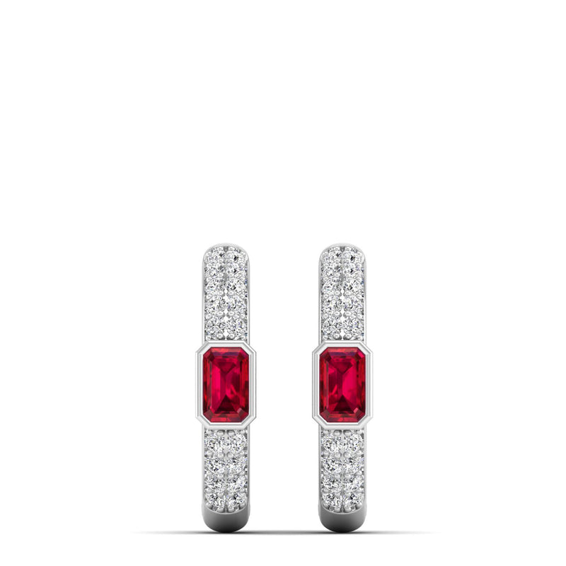 14K White Gold - Ruby