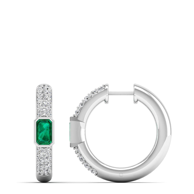14K White Gold - Emerald