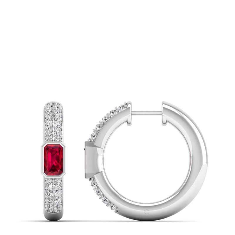 14K White Gold - Ruby