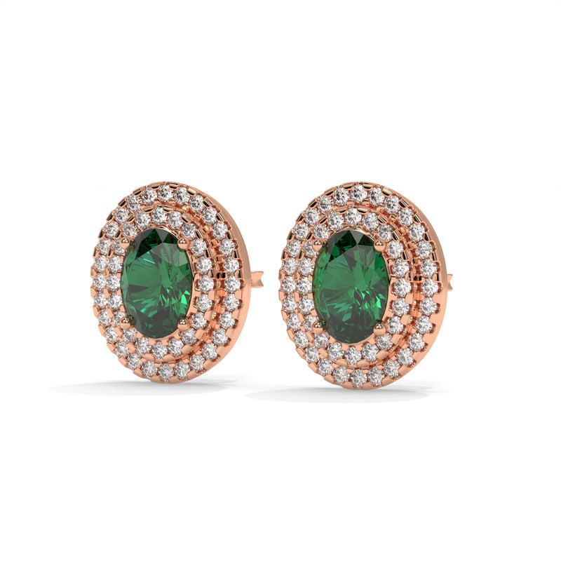 14K Rose Gold - Emerald