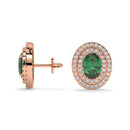 14K Rose Gold - Emerald