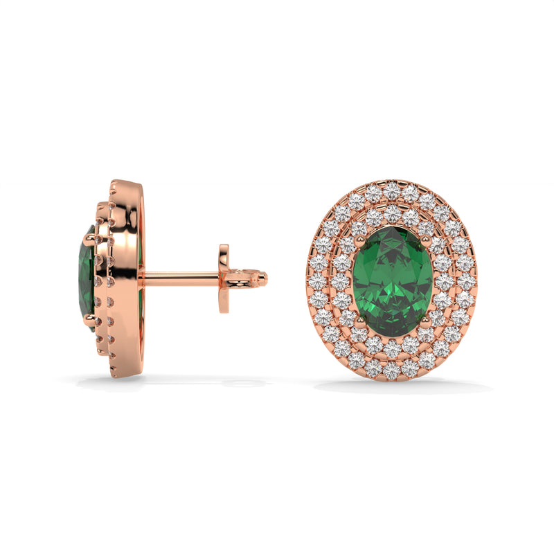 14K Rose Gold - Emerald