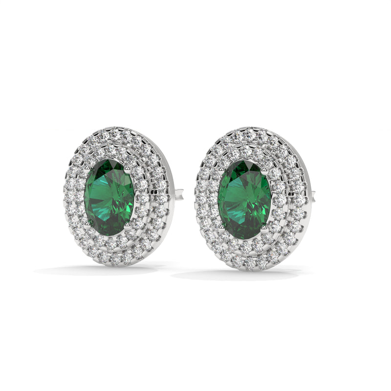 14K White Gold - Emerald