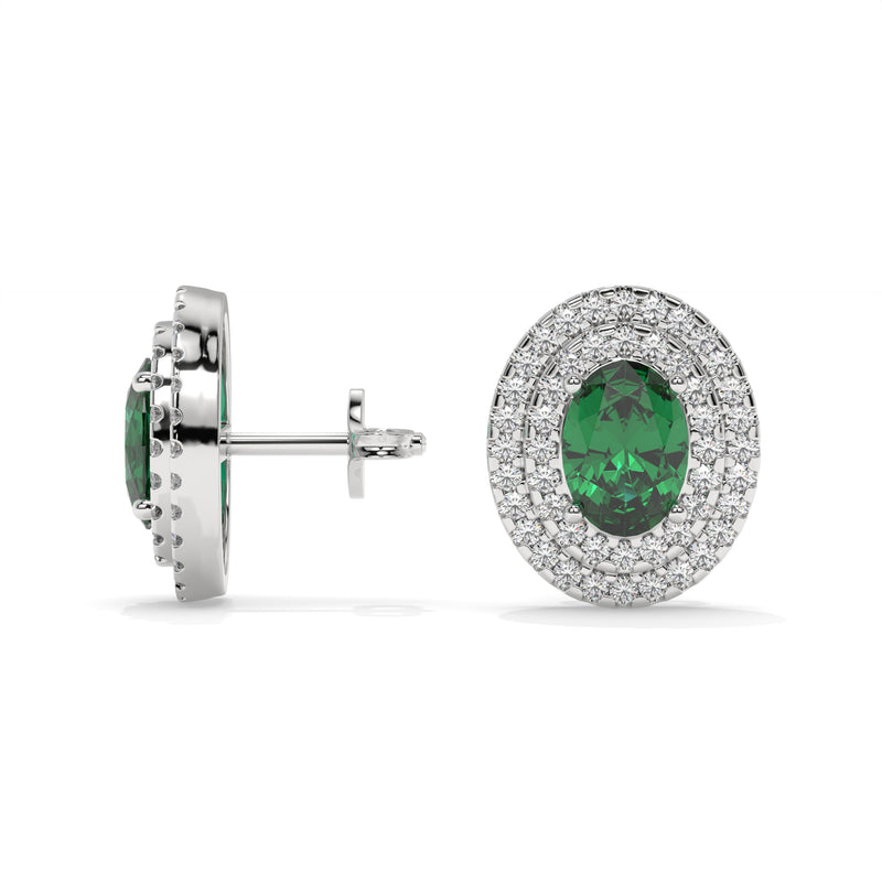14K White Gold - Emerald