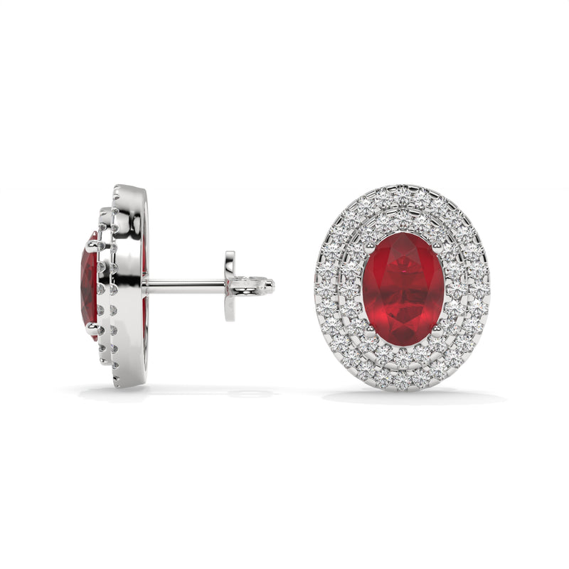 14K White Gold - Ruby