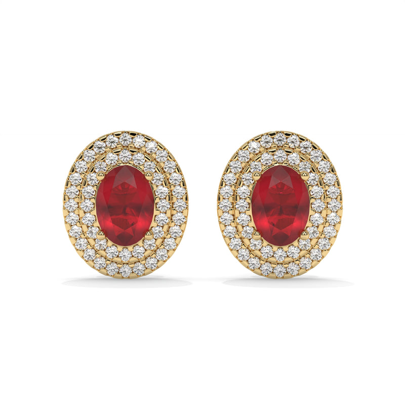 14K Yellow Gold - Ruby