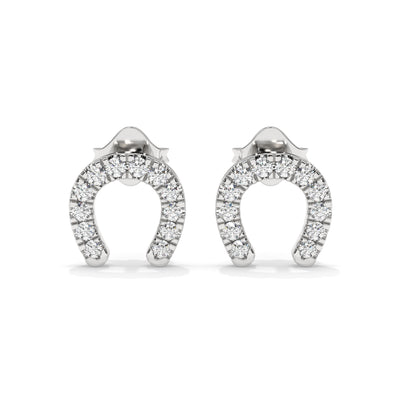 Horseshoe Pavé Diamond Stud Earrings