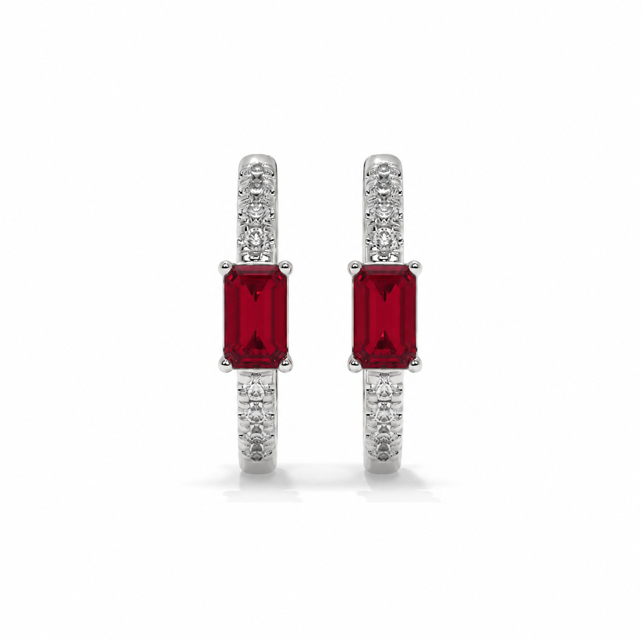 14K White Gold - Ruby