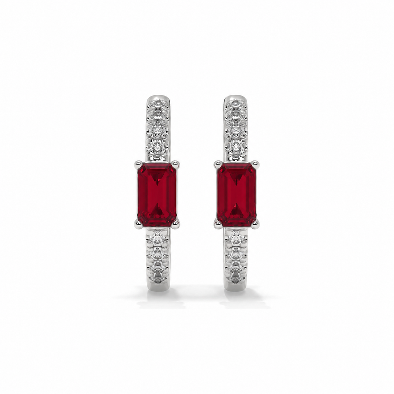 14K White Gold - Ruby