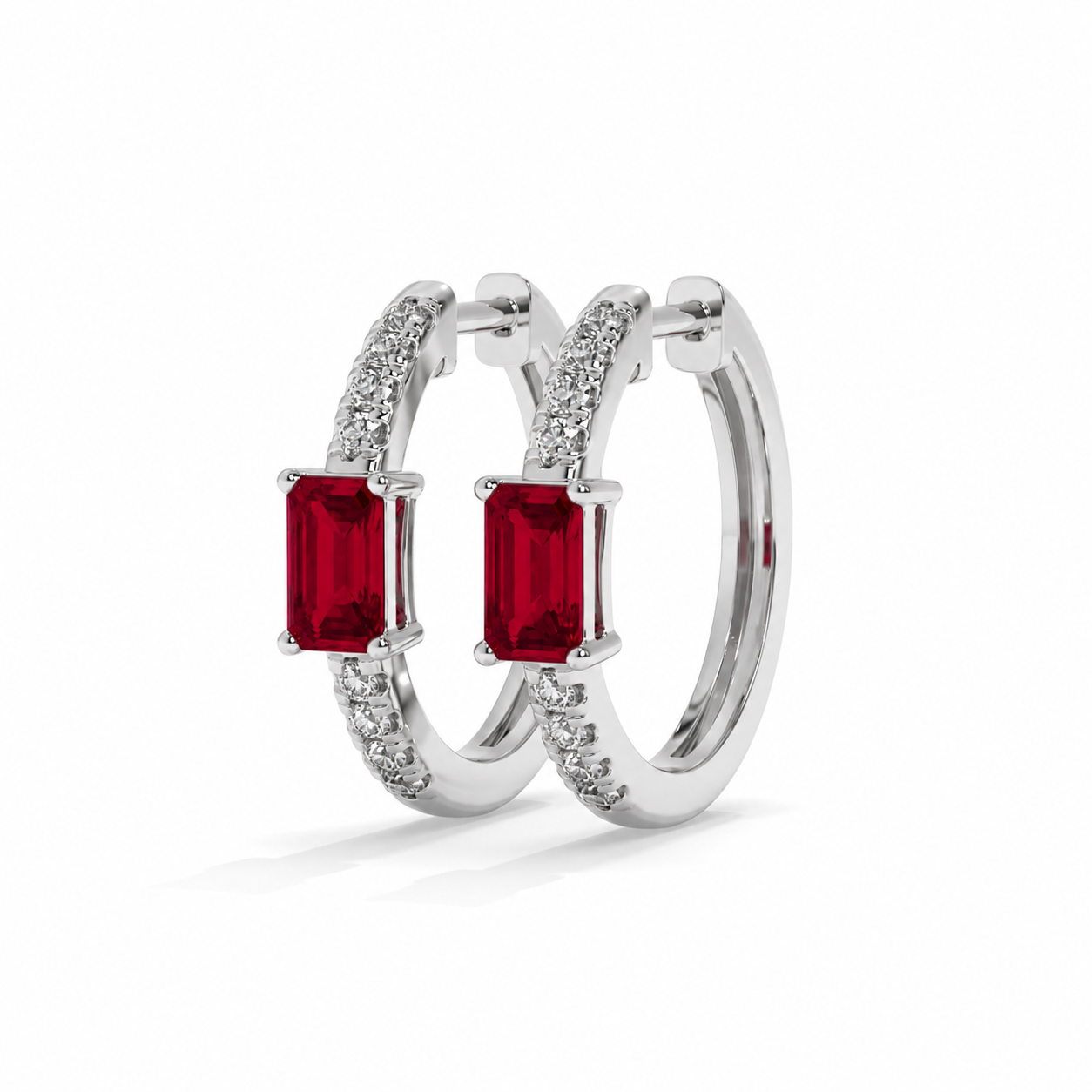 14K White Gold - Ruby