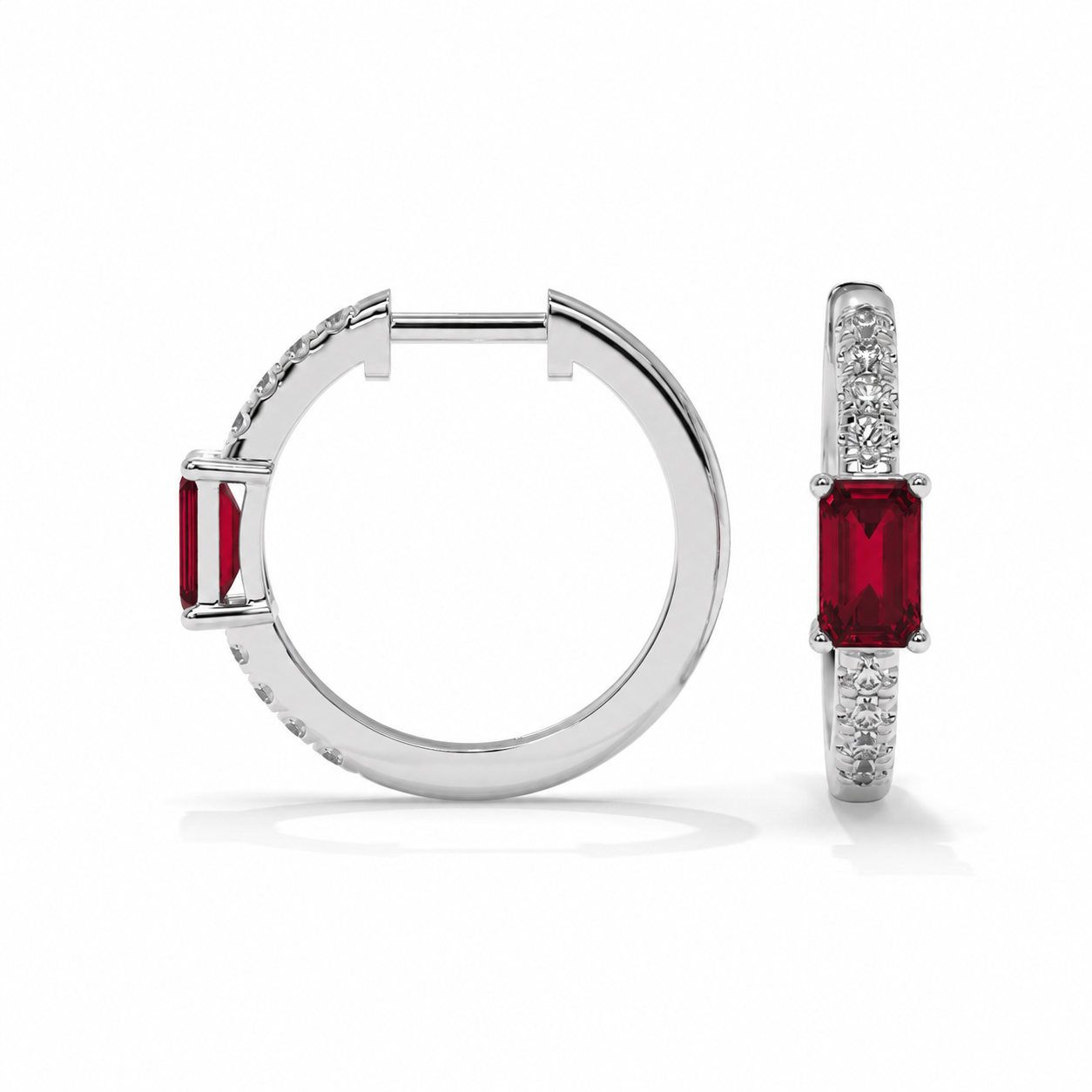 14K White Gold - Ruby
