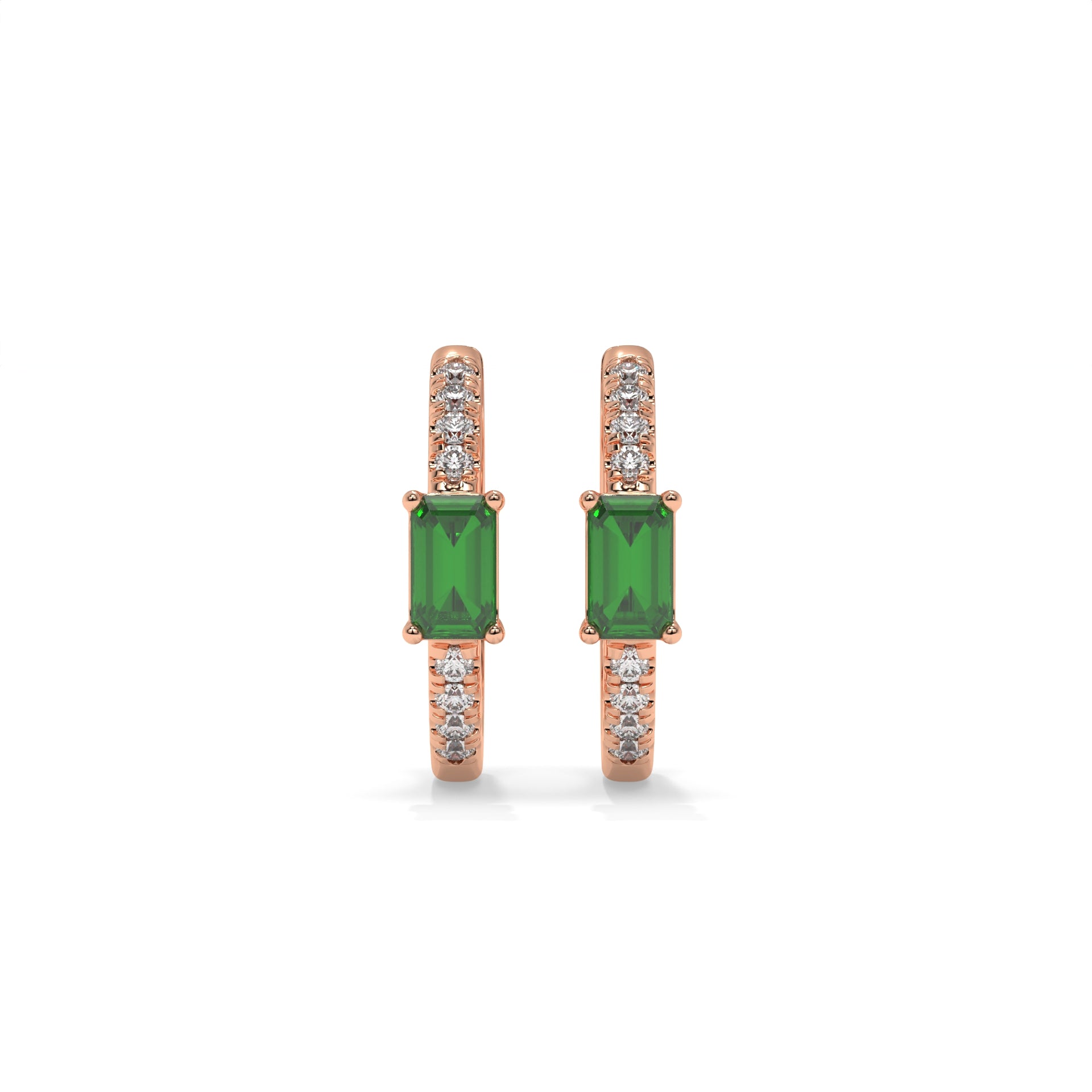 14K Rose Gold - Emerald