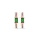 14K Rose Gold - Emerald