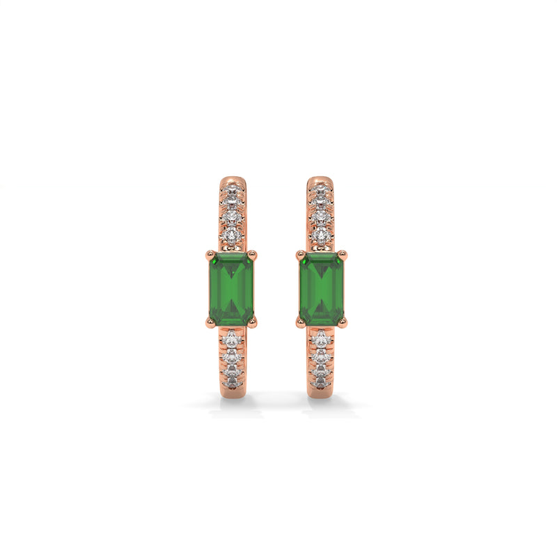 14K Rose Gold - Emerald