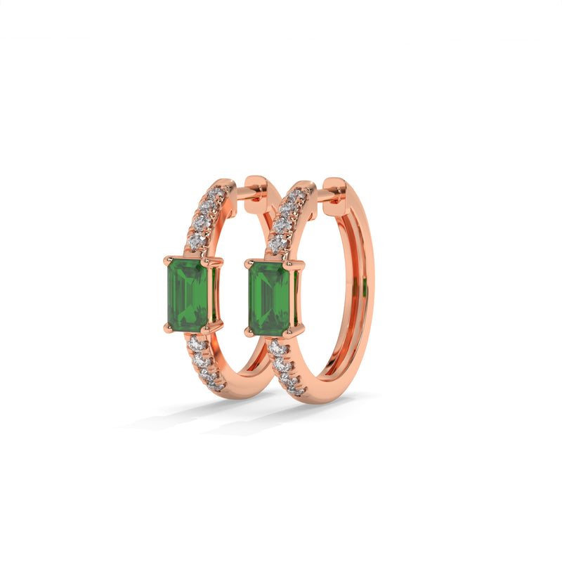 14K Rose Gold - Emerald