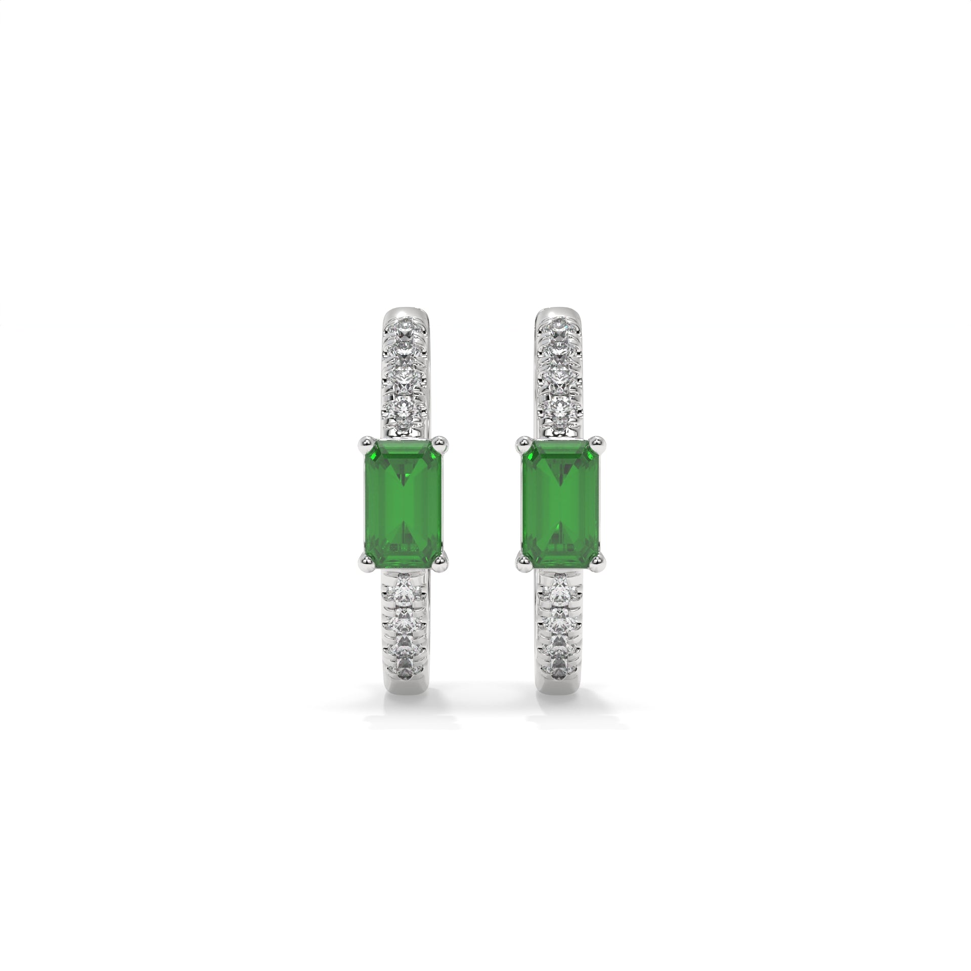 14K White Gold - Emerald