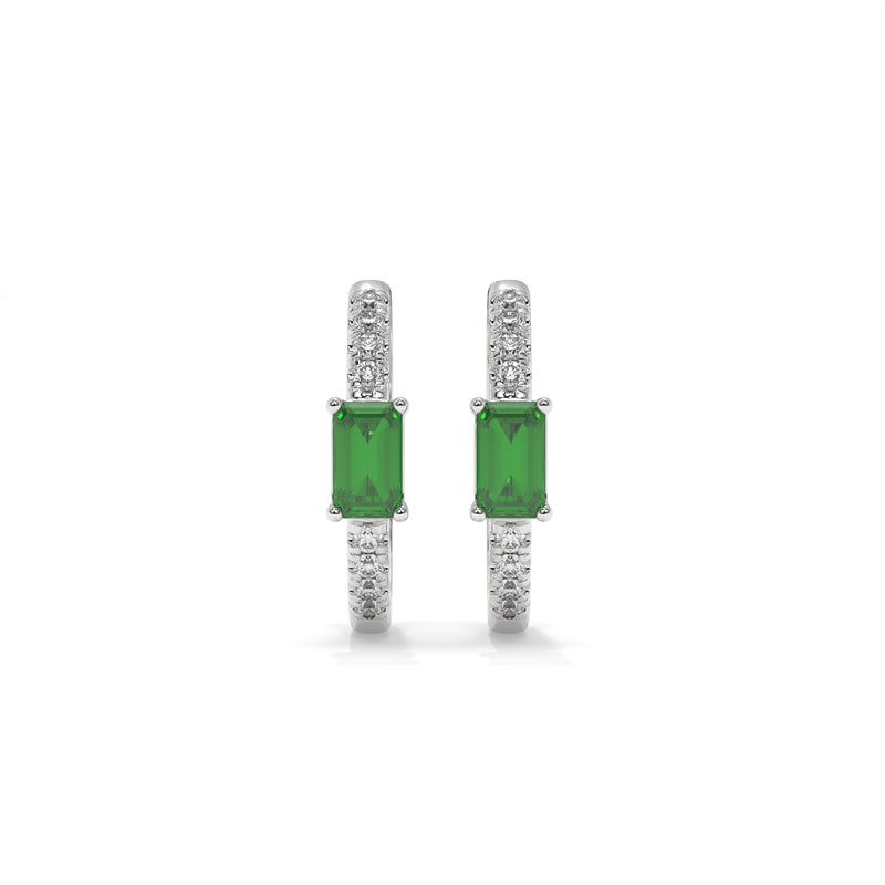 14K White Gold - Emerald