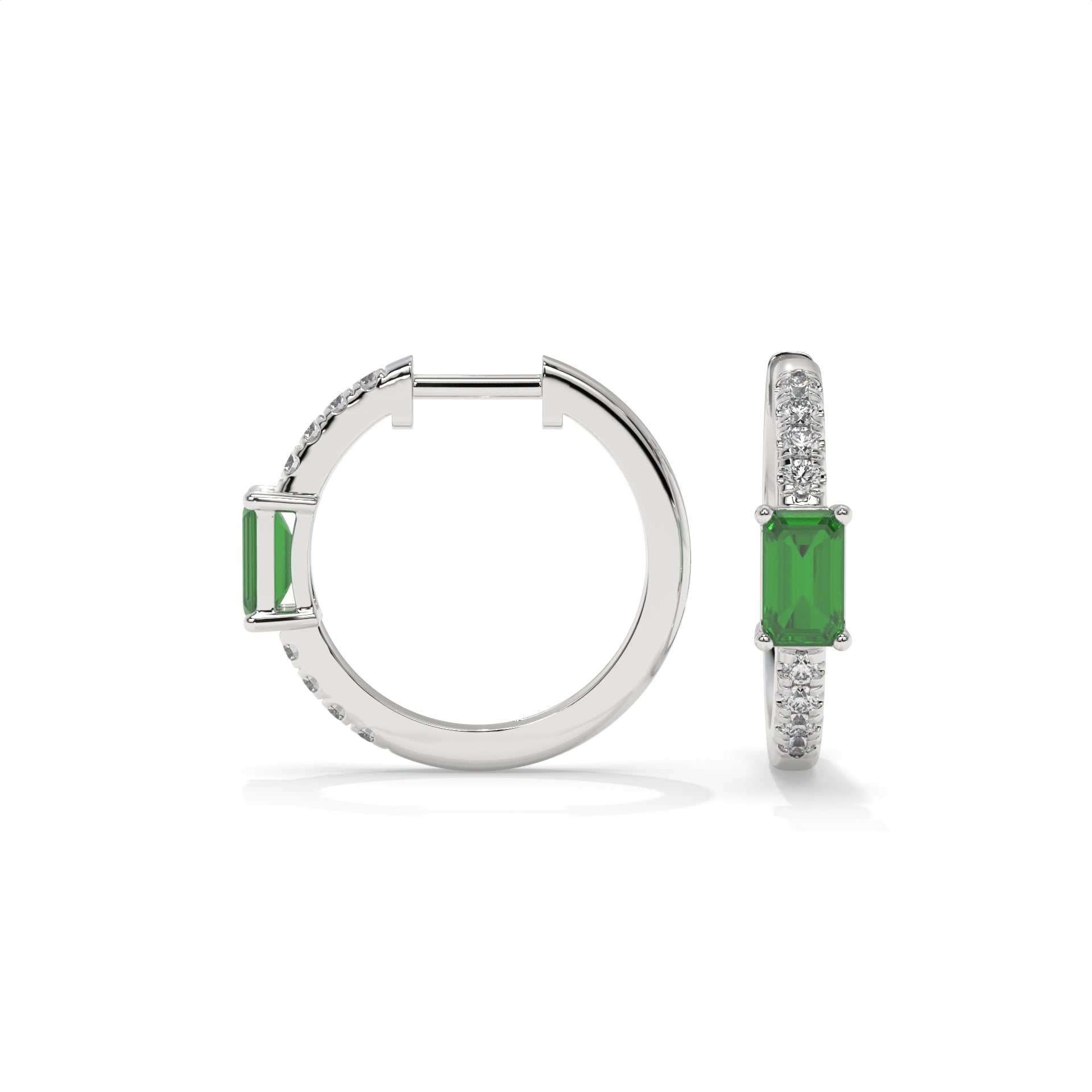 14K White Gold - Emerald
