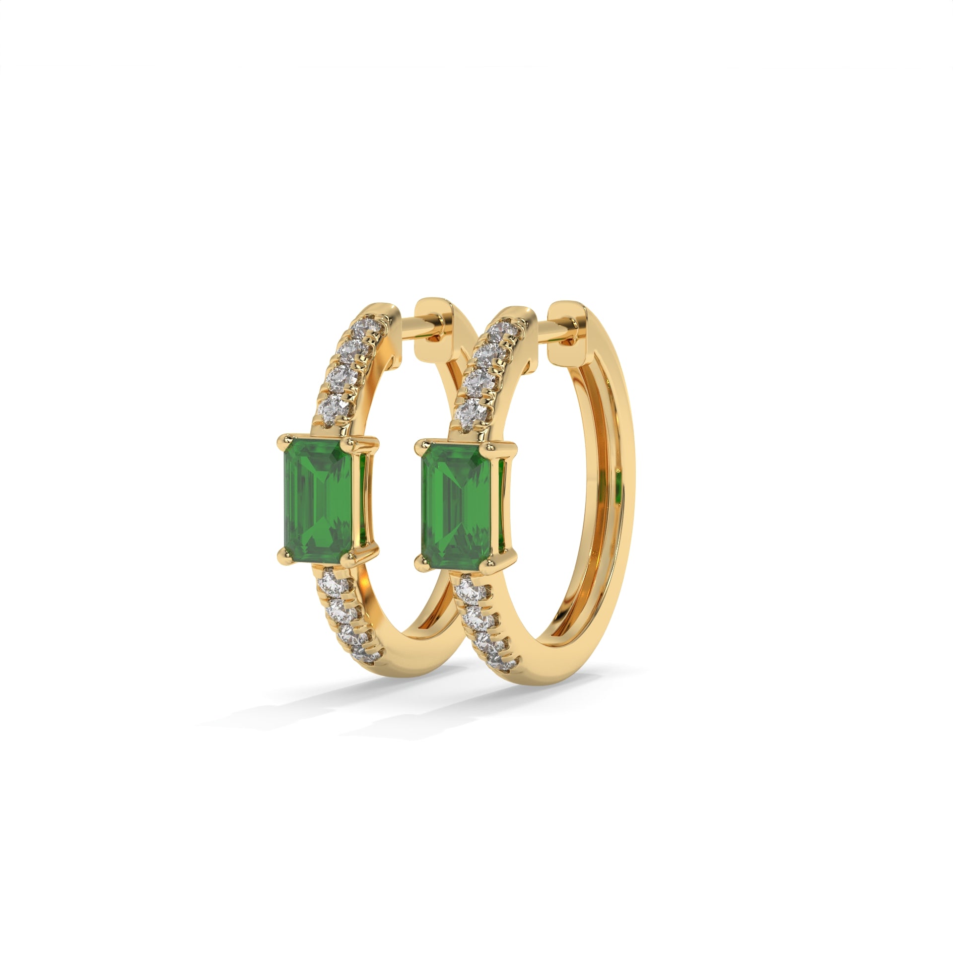14K Yellow Gold - Emerald