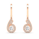 Spiral Triple Row Dancing Diamond Dangle Earrings - Milano