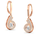 Spiral Triple Row Dancing Diamond Dangle Earrings - Milano