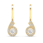 Spiral Triple Row Dancing Diamond Dangle Earrings - Milano