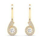 Spiral Triple Row Dancing Diamond Dangle Earrings - Milano