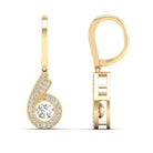 Spiral Triple Row Dancing Diamond Dangle Earrings - Milano