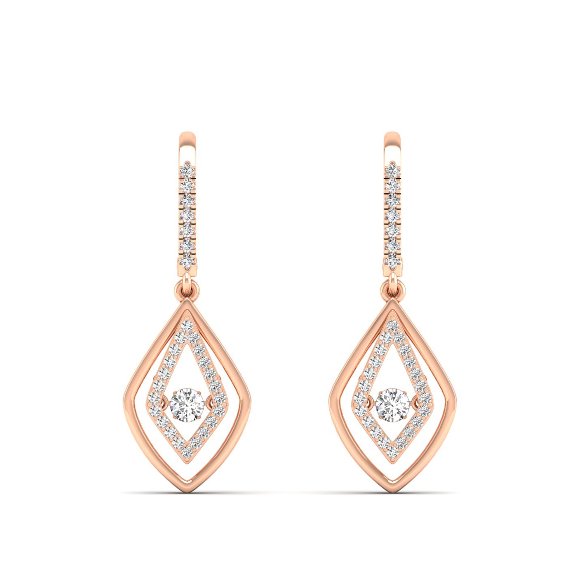 Double Drop Dancing Diamond Dangle Earrings - Milano
