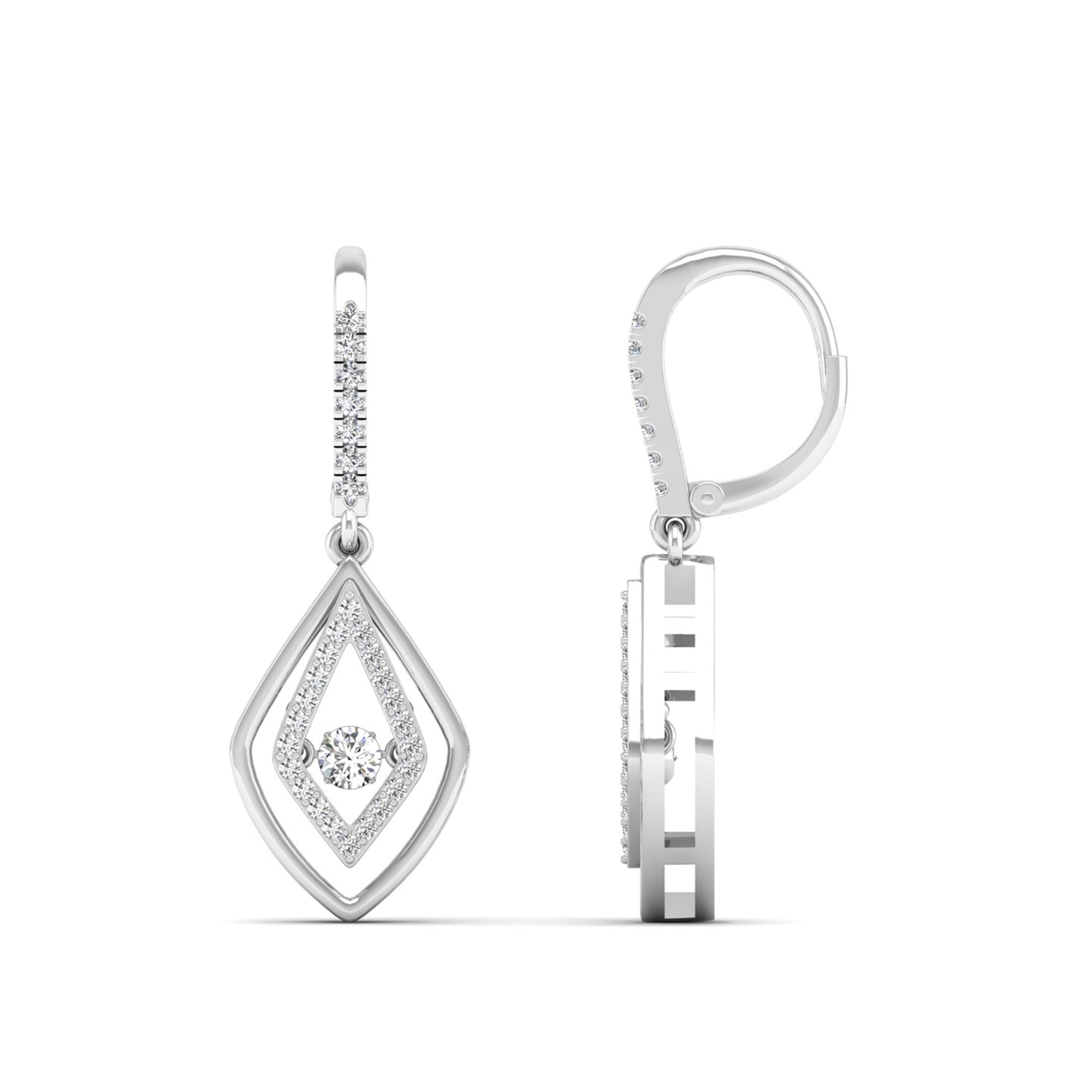 Double Drop Dancing Diamond Dangle Earrings - Milano