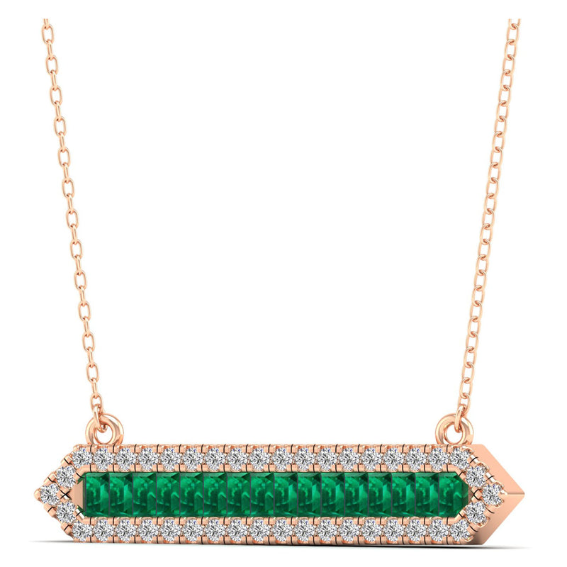 14K Rose Gold - Emerald