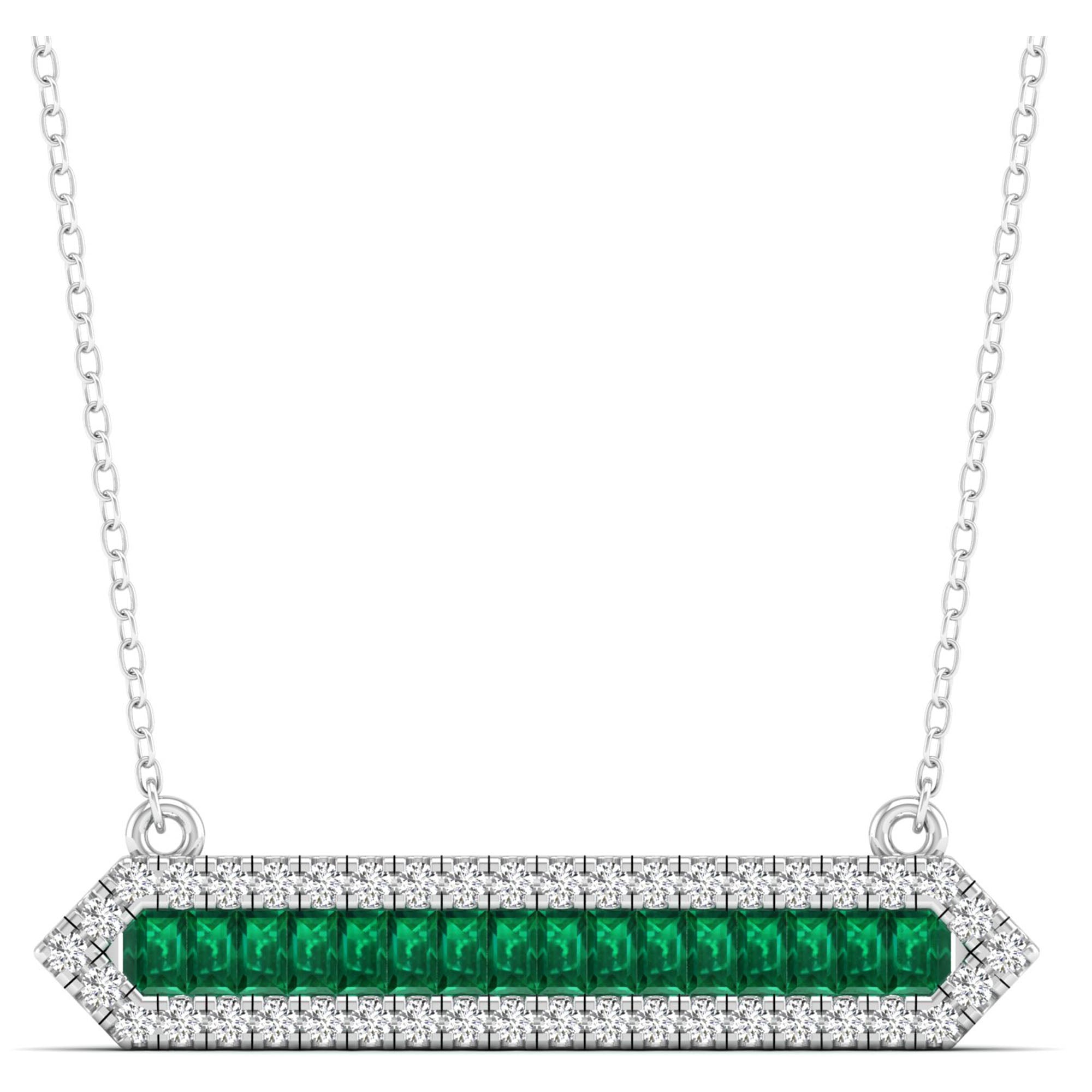 14K White Gold - Emerald