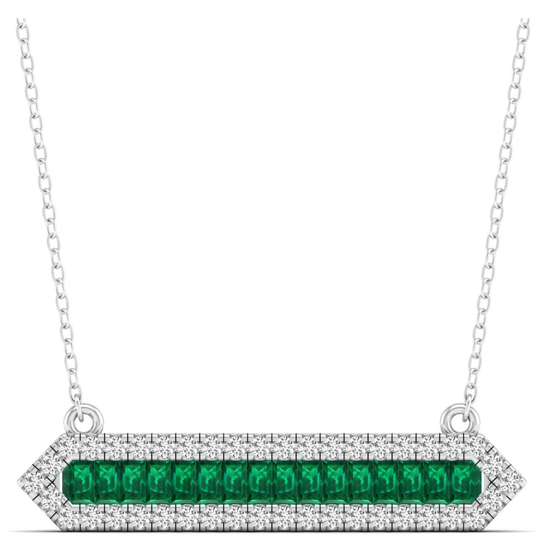 14K White Gold - Emerald