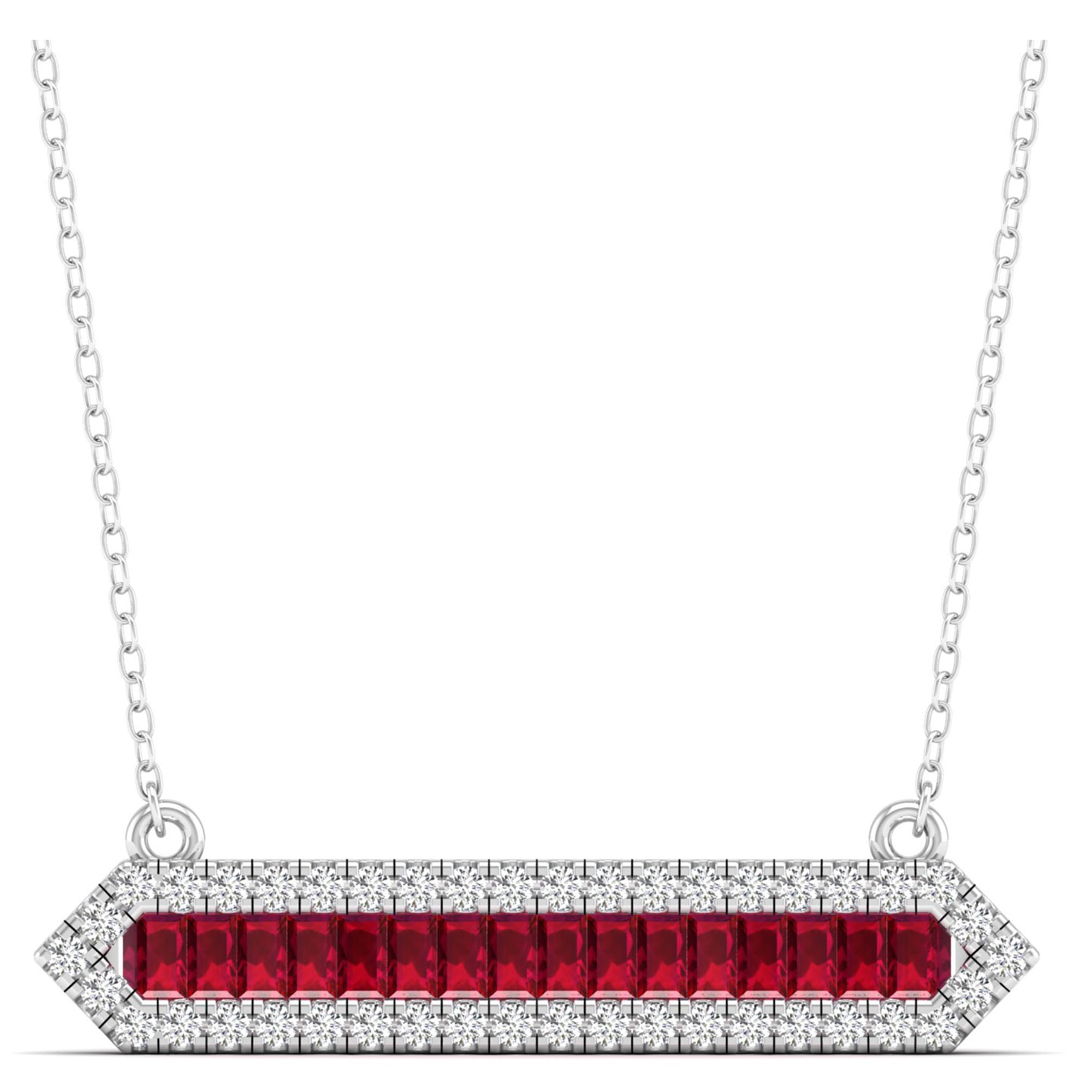 14K White Gold - Ruby