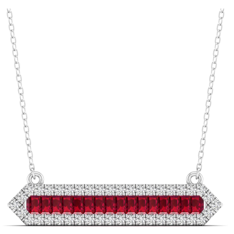 14K White Gold - Ruby
