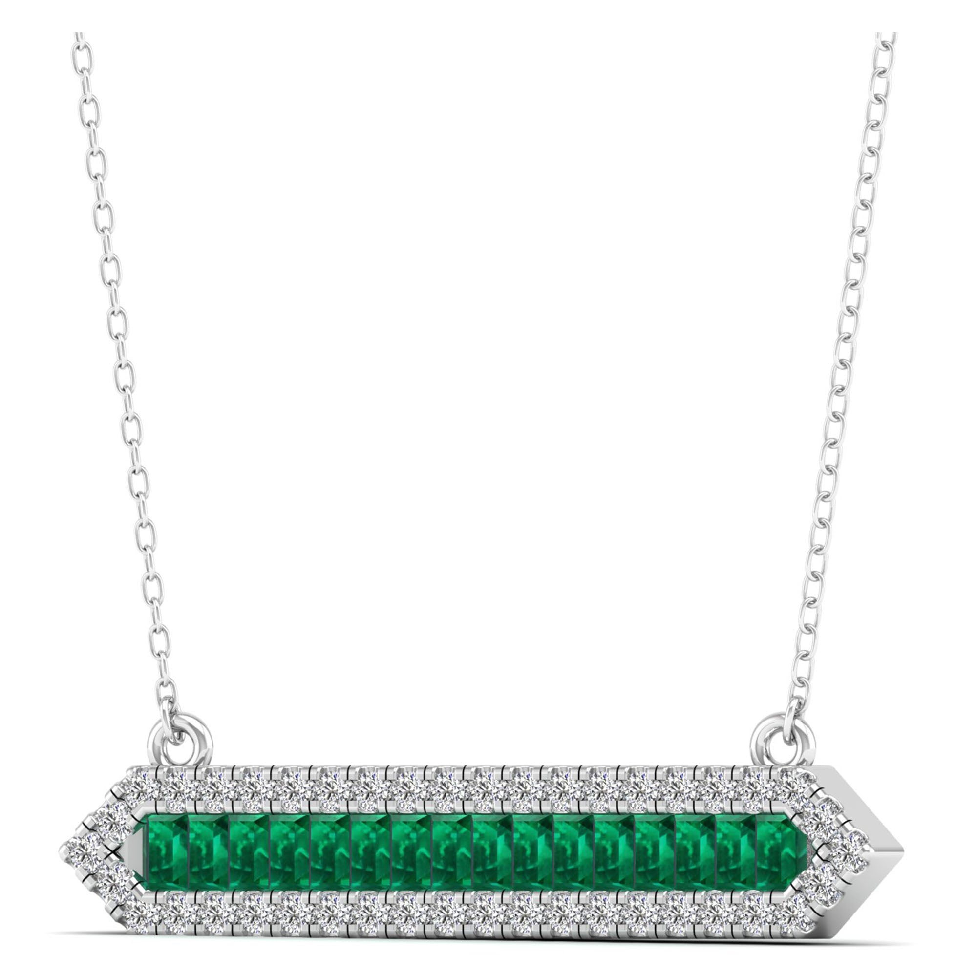 14K White Gold - Emerald