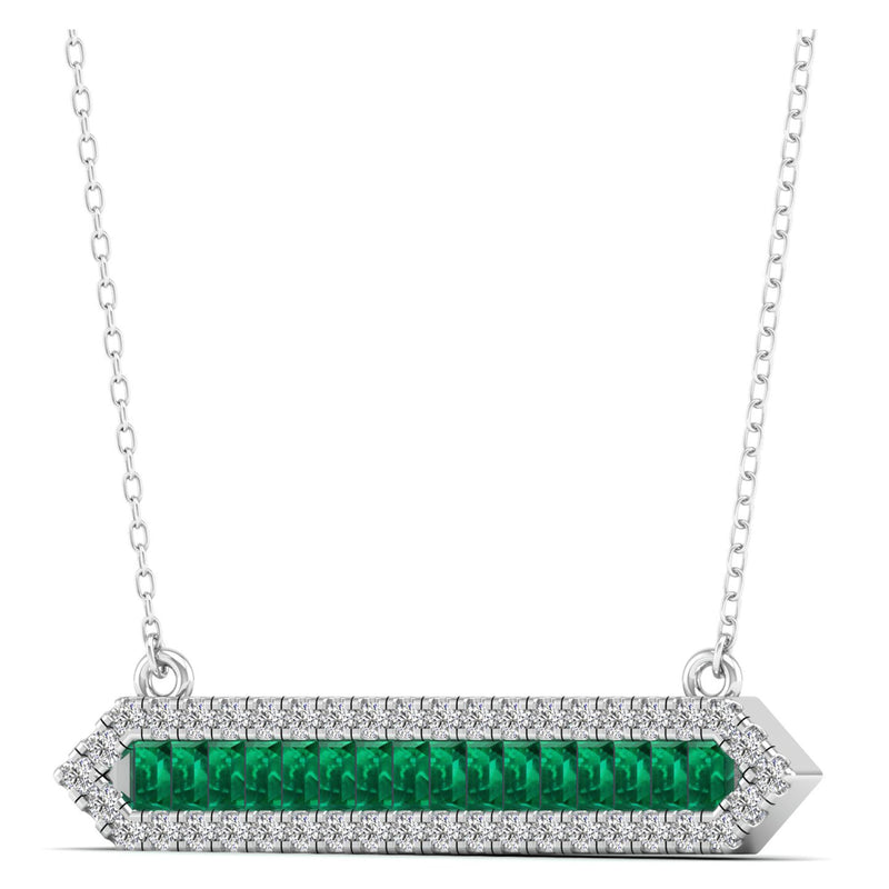14K White Gold - Emerald