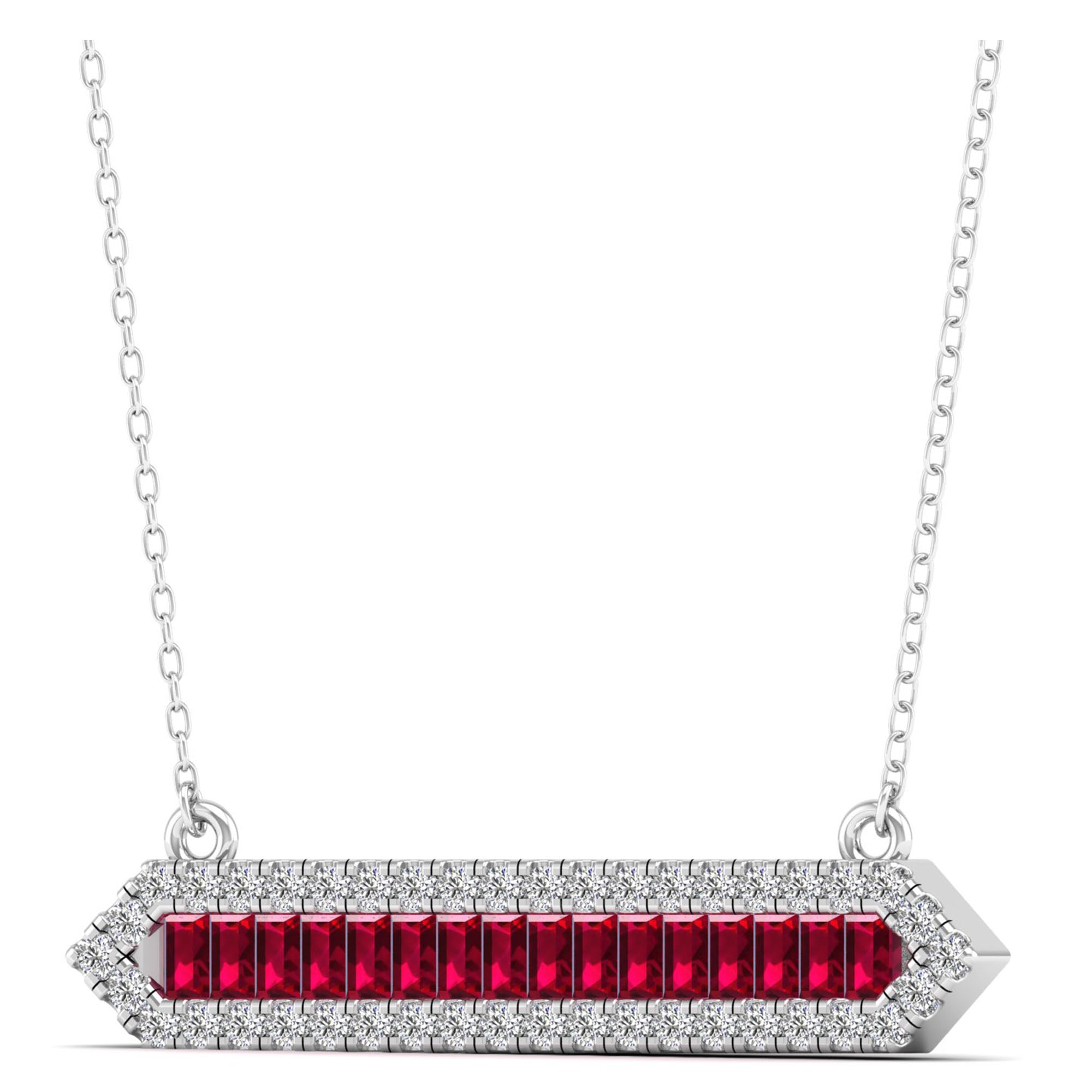 14K White Gold - Ruby