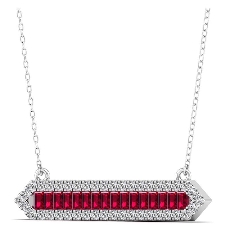 14K White Gold - Ruby