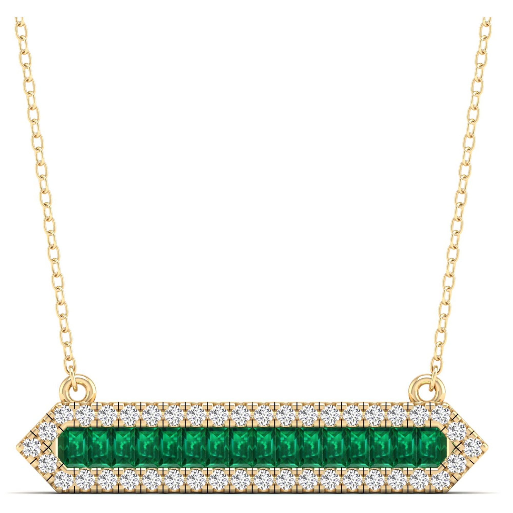 14K Yellow Gold - Emerald
