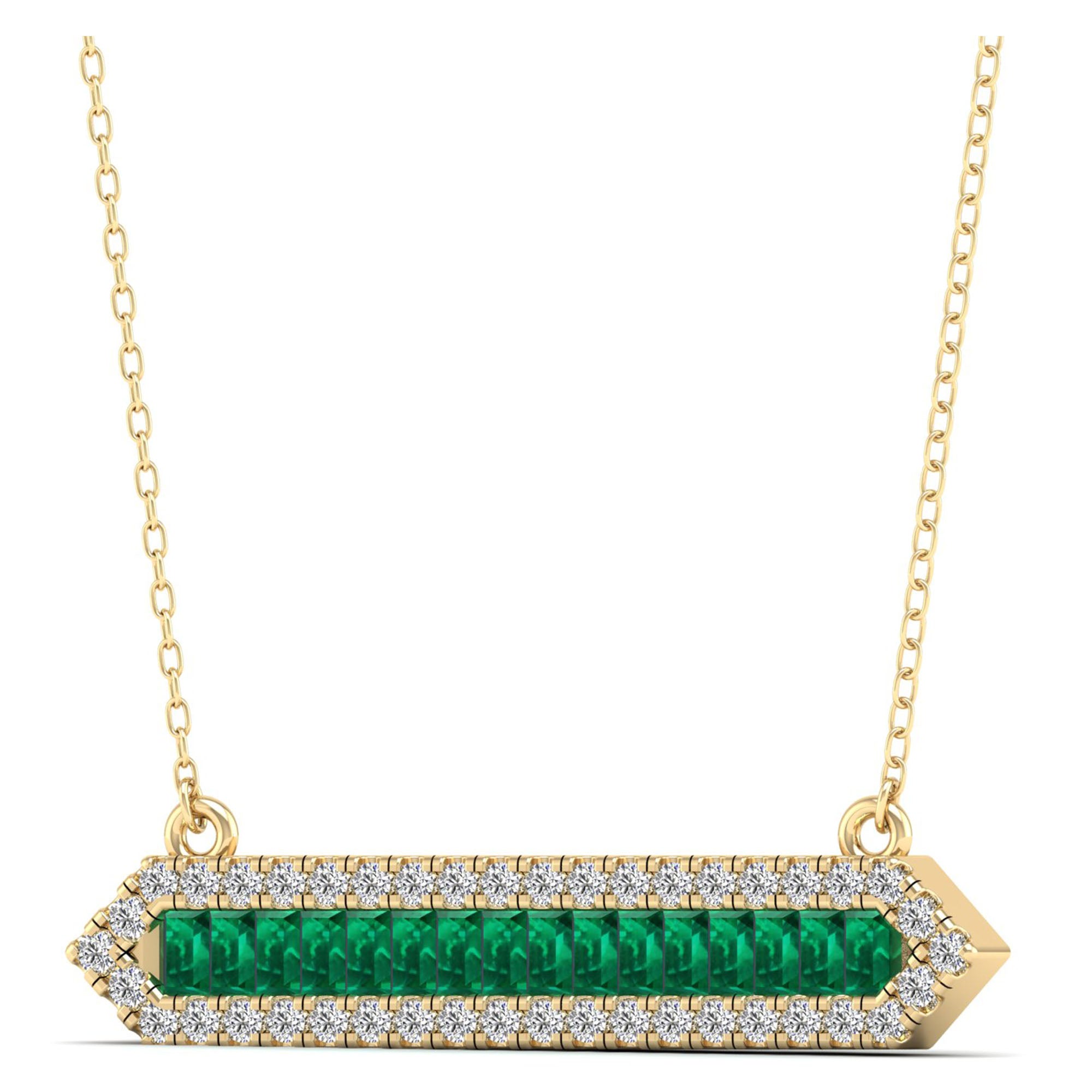 14K Yellow Gold - Emerald