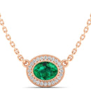 14K Rose Gold - Emerald