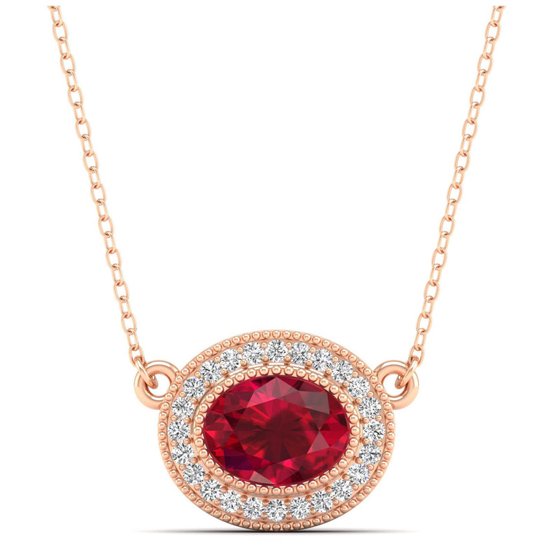 14K Rose Gold - Ruby