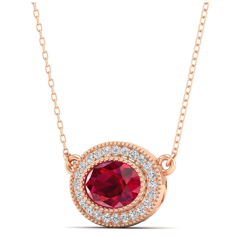 14K Rose Gold - Ruby