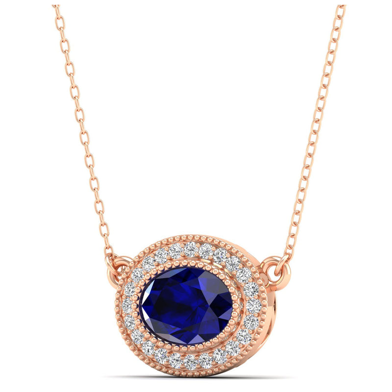 14K Rose Gold - Sapphire