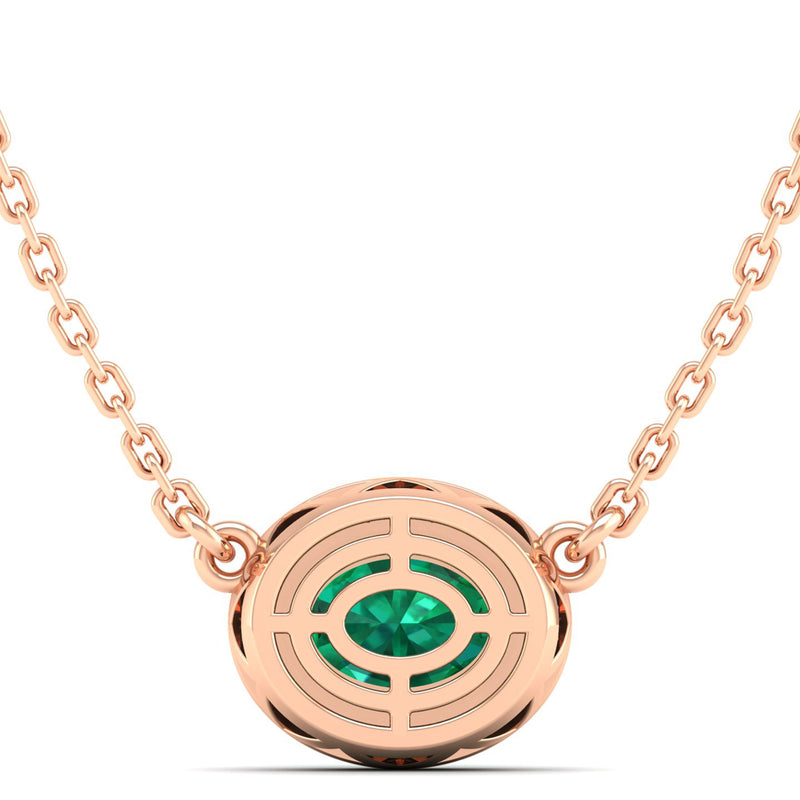 14K Rose Gold - Emerald