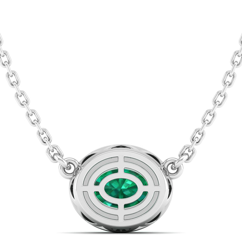 14K White Gold - Emerald