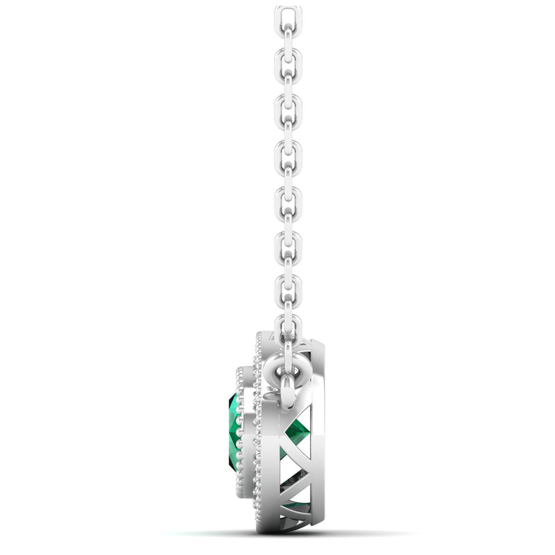 14K White Gold - Emerald