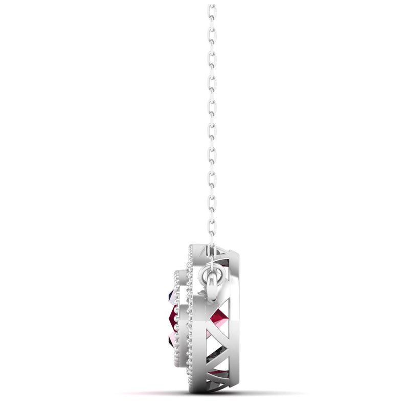 14K White Gold - Ruby